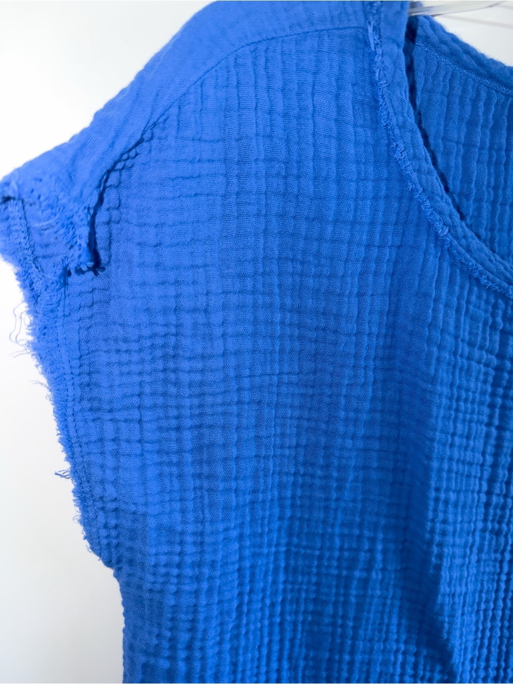 Michael Stars Amy Top Royal Blue Cotton Double Gauze Short Sleeve Top Sz Medium - Picture 4 of 9